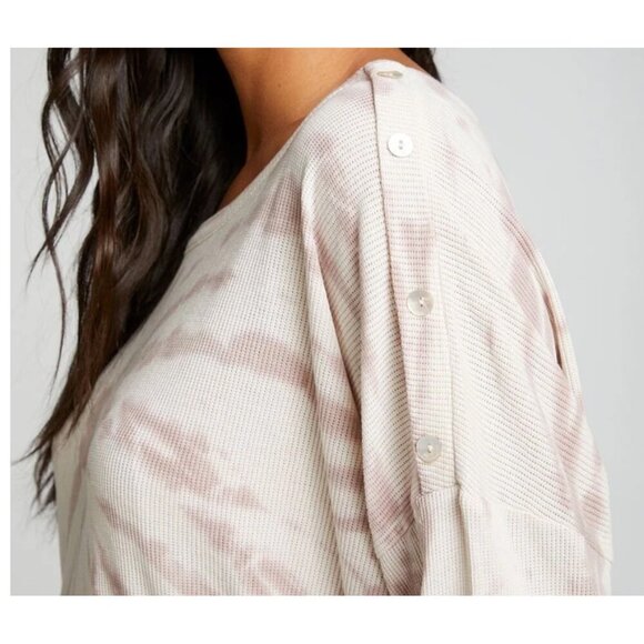 Chaser Heritage Waffle Long Sleeve Snap Drop Shoulder Tee Size S 60% Cotton 40% - Picture 9 of 11